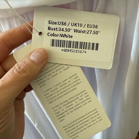 Jj's House Elegant White Evening Gown. Perfect for destination wedding! Sz 6. - Picture 12 of 13